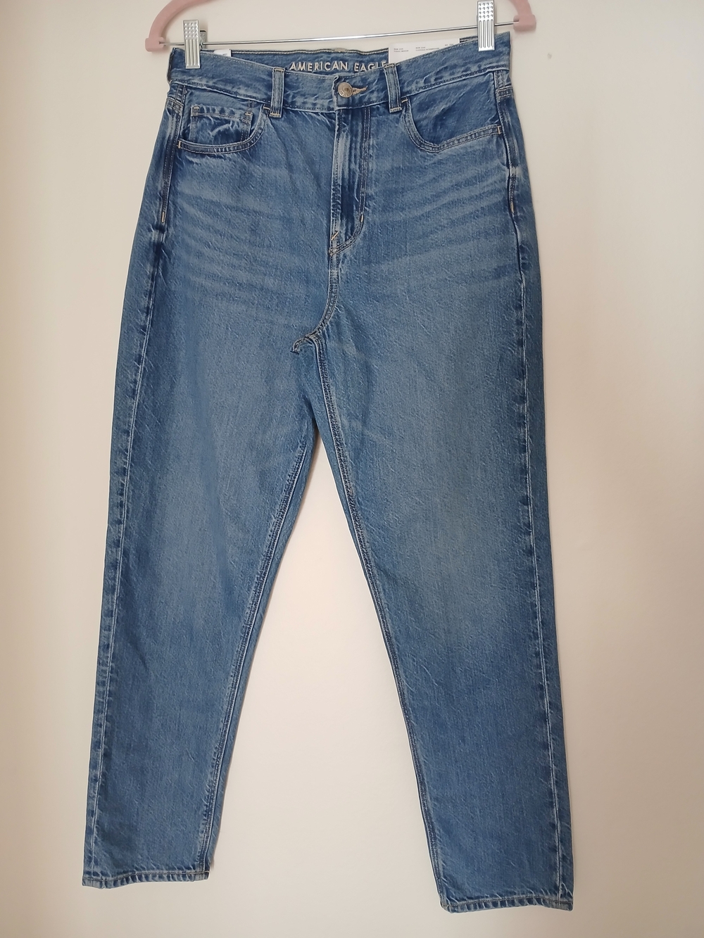 American Eagle Mom Jean Size 4 Regular 27W High Rise Blue NWT